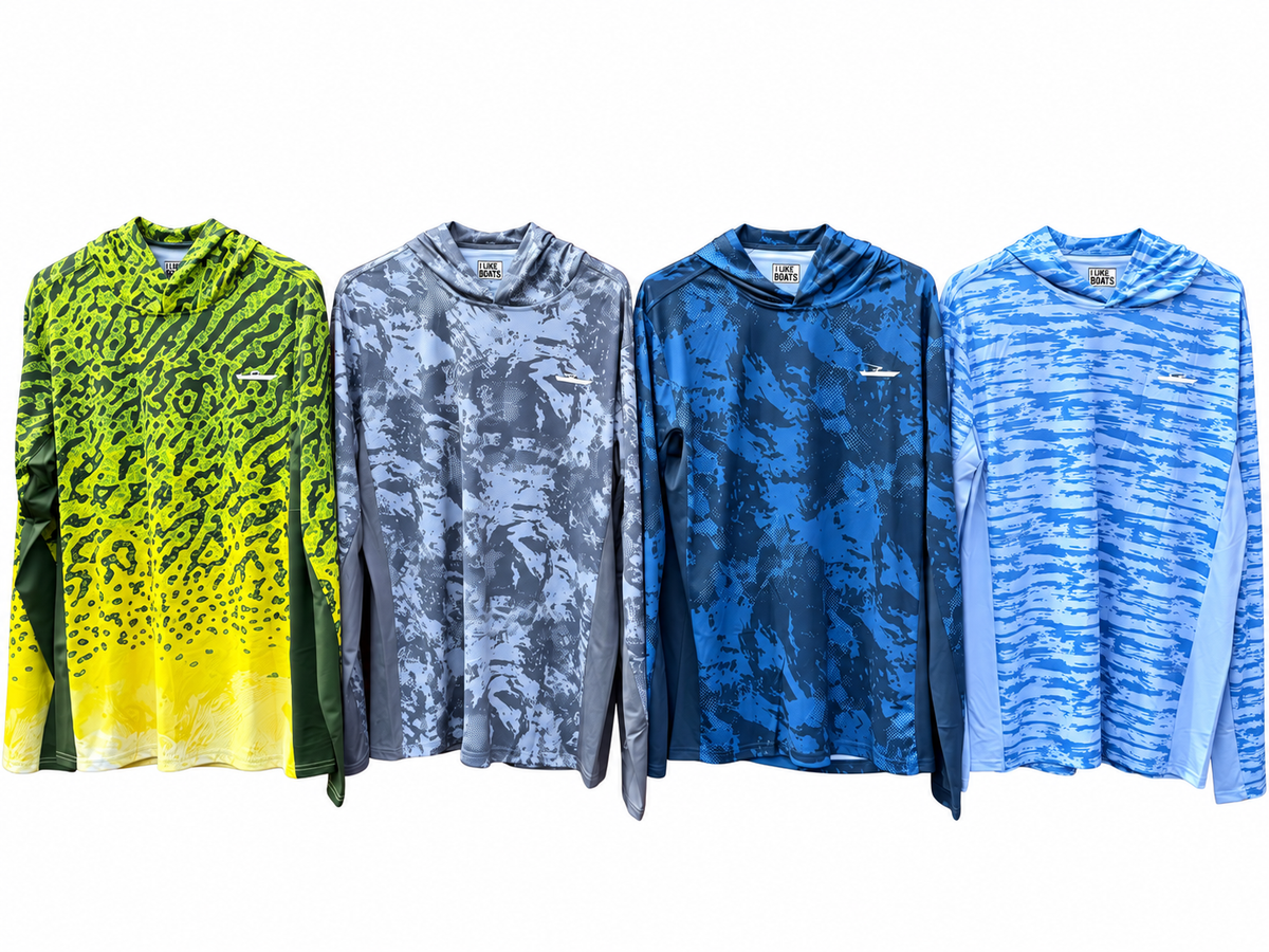 Long Sleeve Hooded Fishing Shirts with Perforated Side Panels UPF50