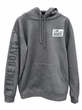I Like Boats Hoodie (Charcoal with Black text on Sleeve)